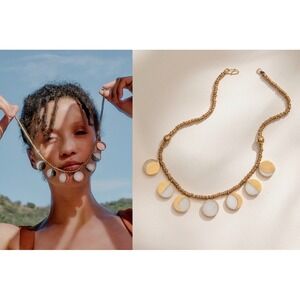 Pamela Love x Kyleigh Kuhn Kyleigh Moon Phase Necklace Afghan Brass Statement